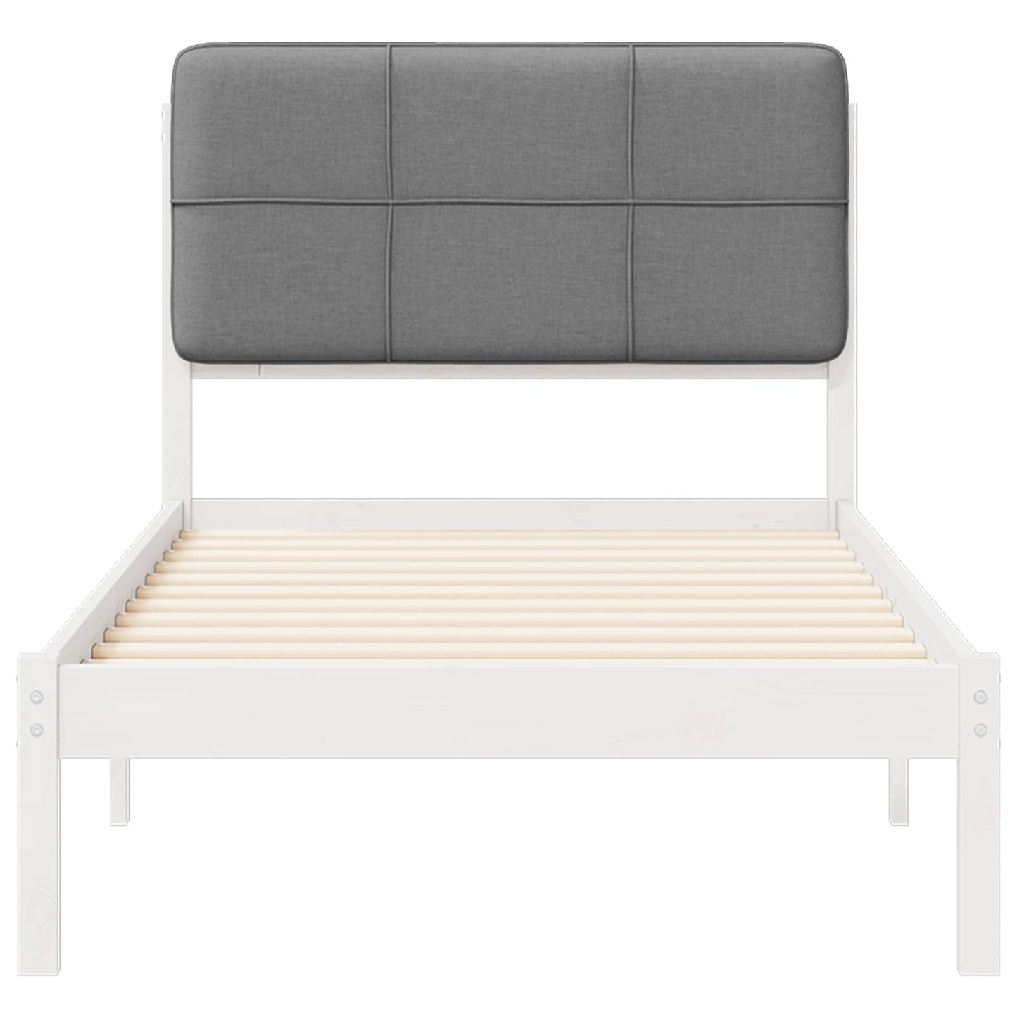 Sengestel med Polstret Hovedgavl Lysegrå 75 x 190 cm
