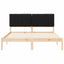 Sengestel med Polstret Hovedgavl Sort 150 x 200 cm