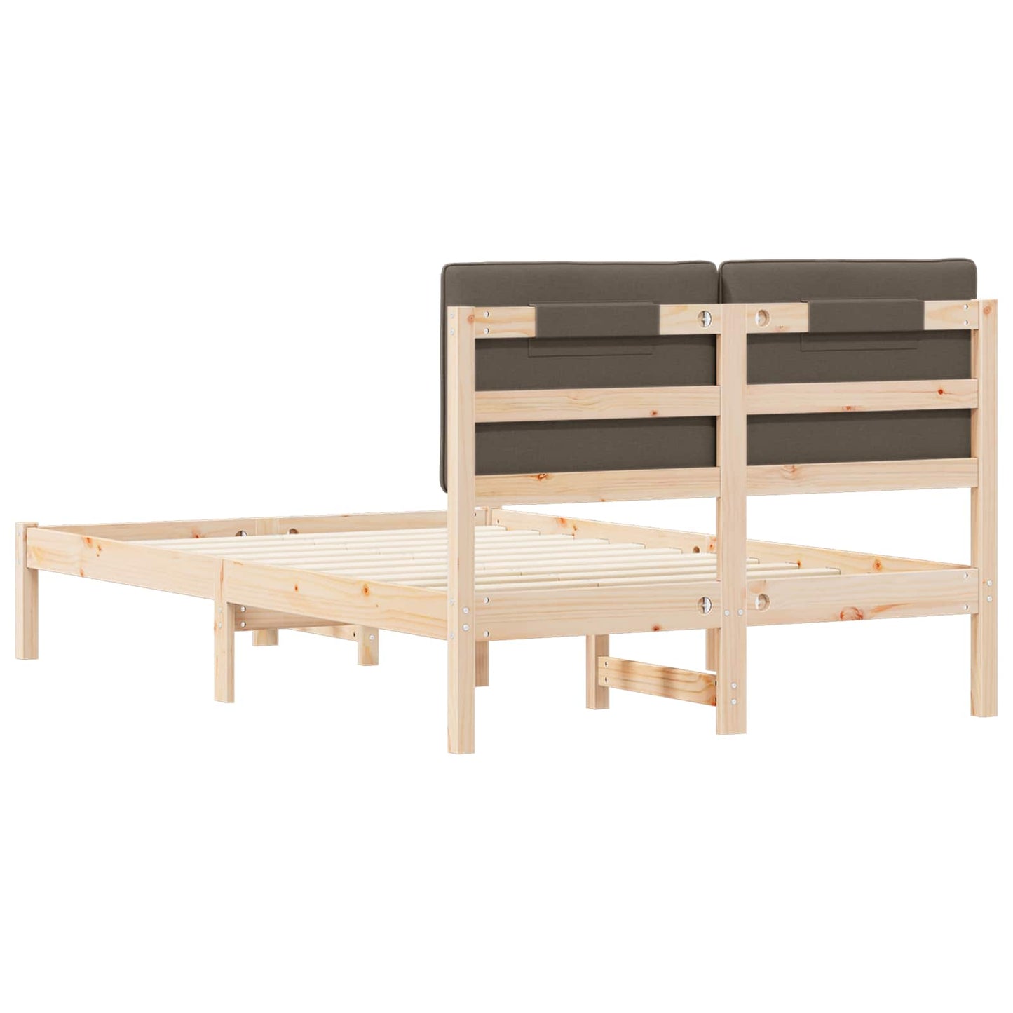 Sengestel med Polstret Hovedgavl Naturlig og Taupe 120 x 200 cm