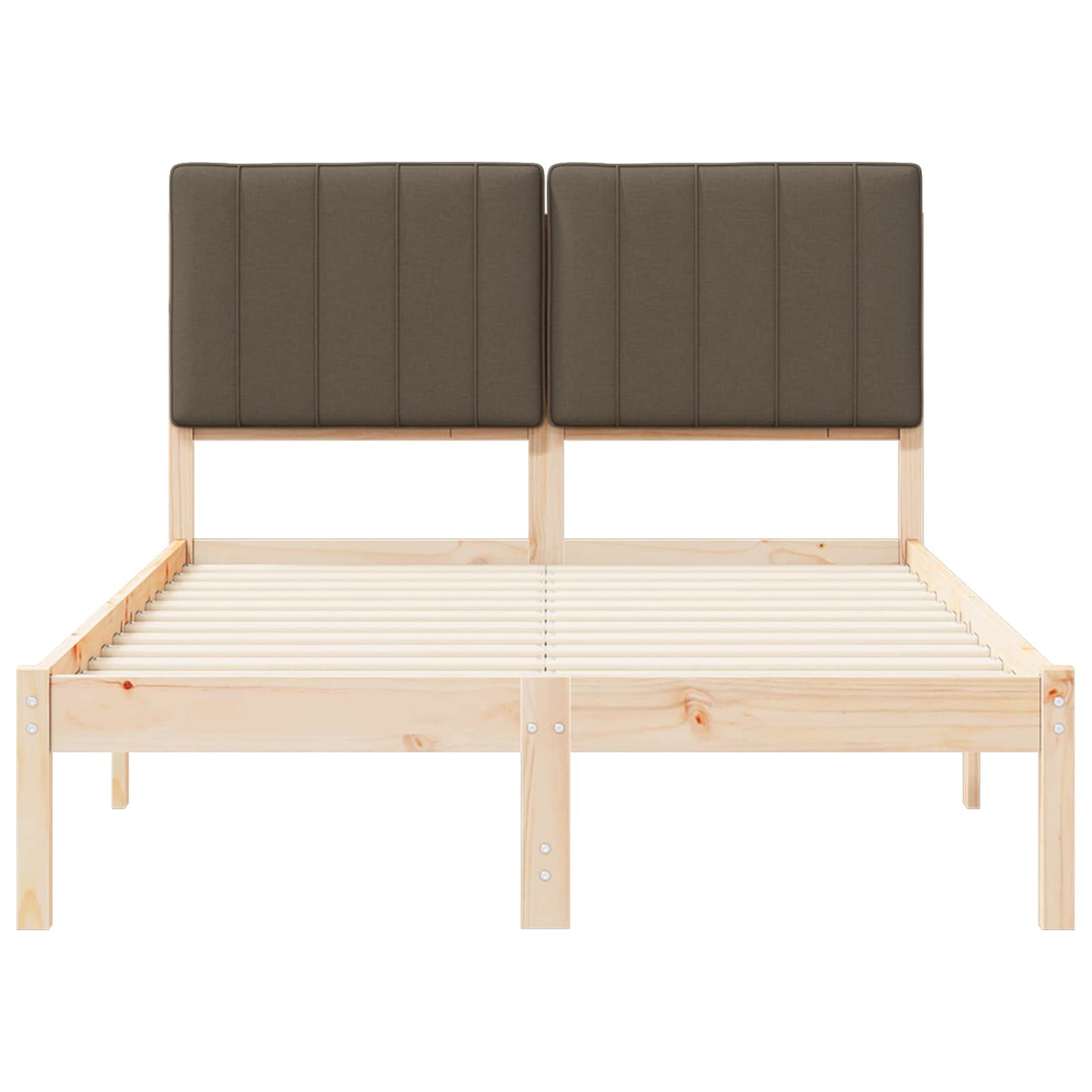 Sengestel med Polstret Hovedgavl Naturlig og Taupe 120 x 200 cm