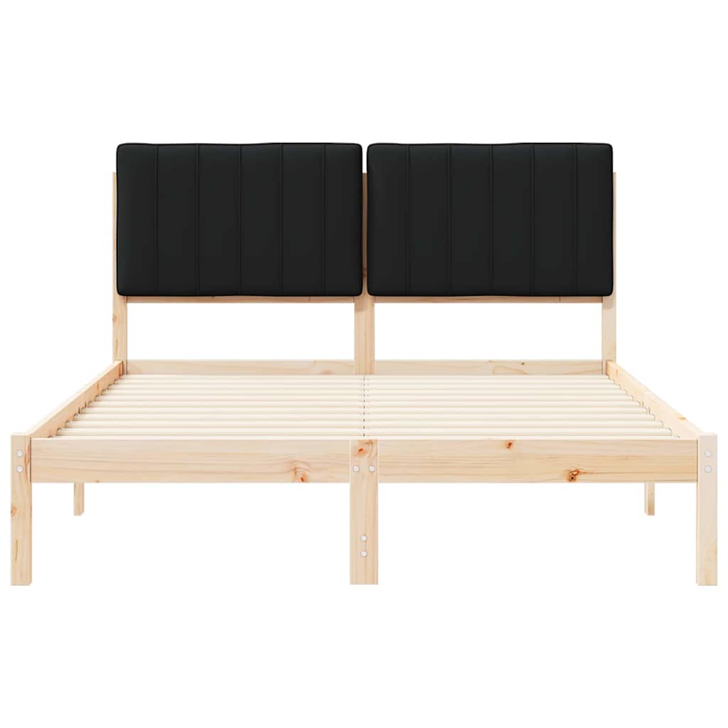 Sengestel med Polstret Hovedgavl Sort 135 x 190 cm