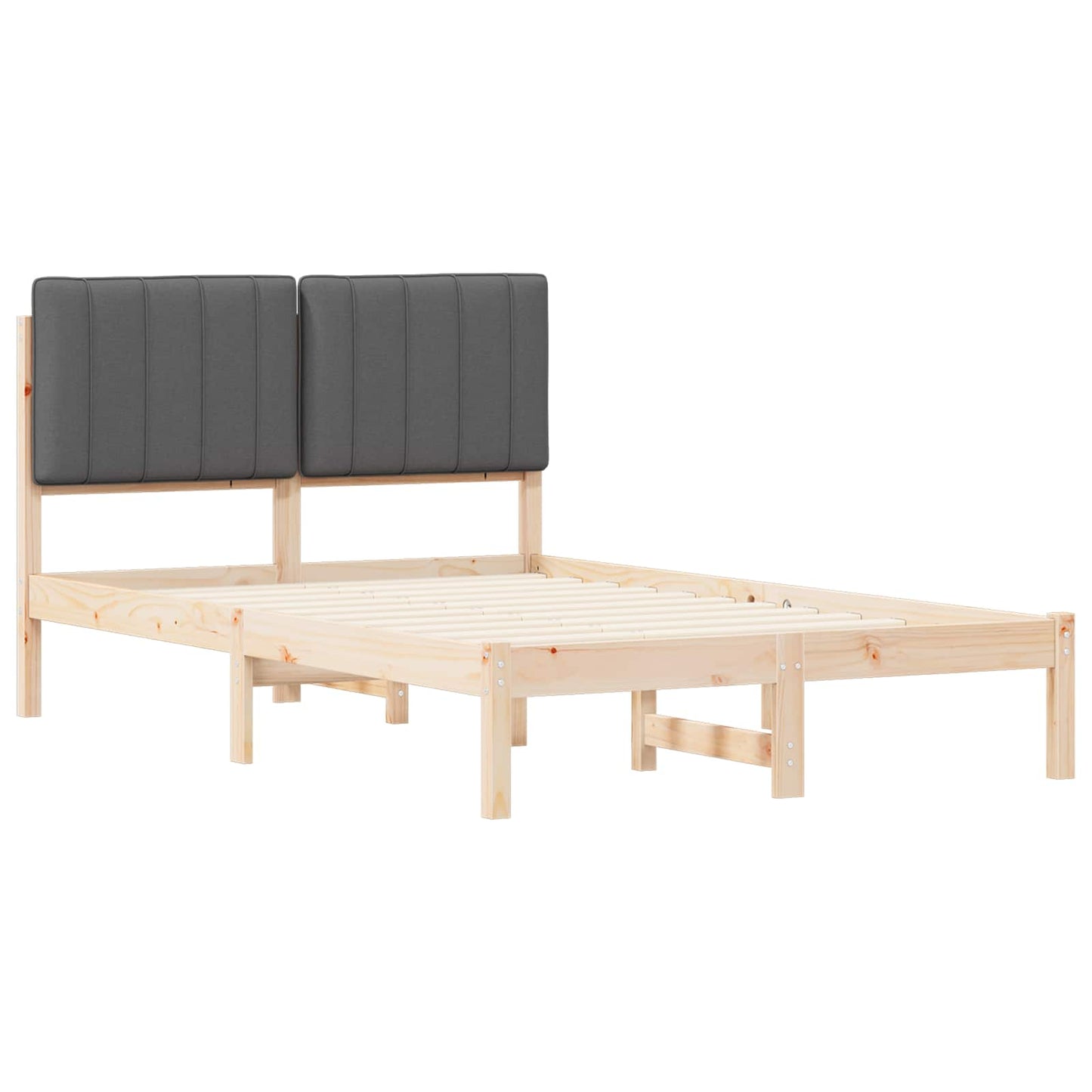 Sengestel med Polstret Hovedgavl Mørkegrå 120 x 190 cm