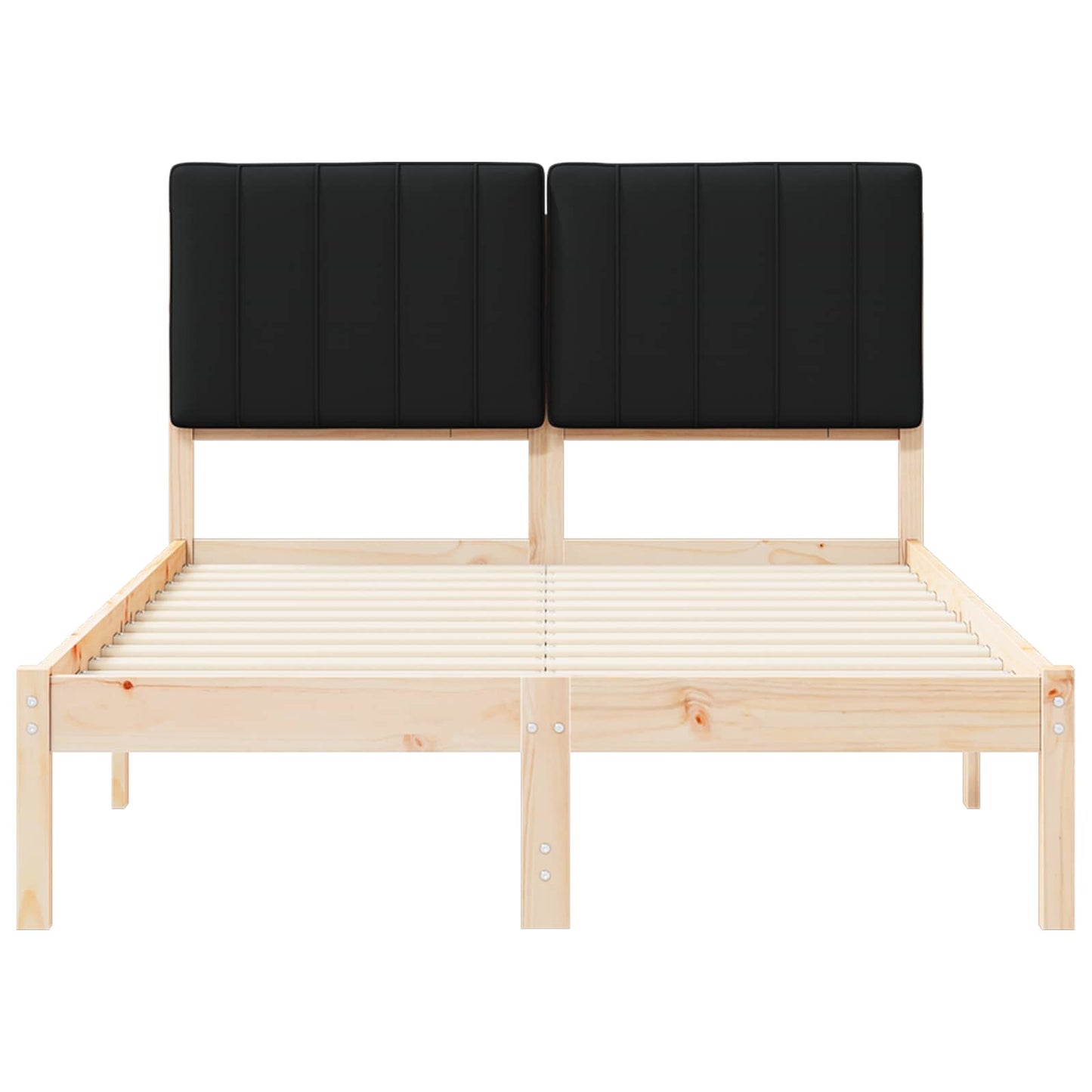 Sengestel med Polstret Hovedgavl Sort 120 x 190 cm