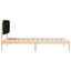 Sengestel med Polstret Hovedgavl Sort 100 x 200 cm