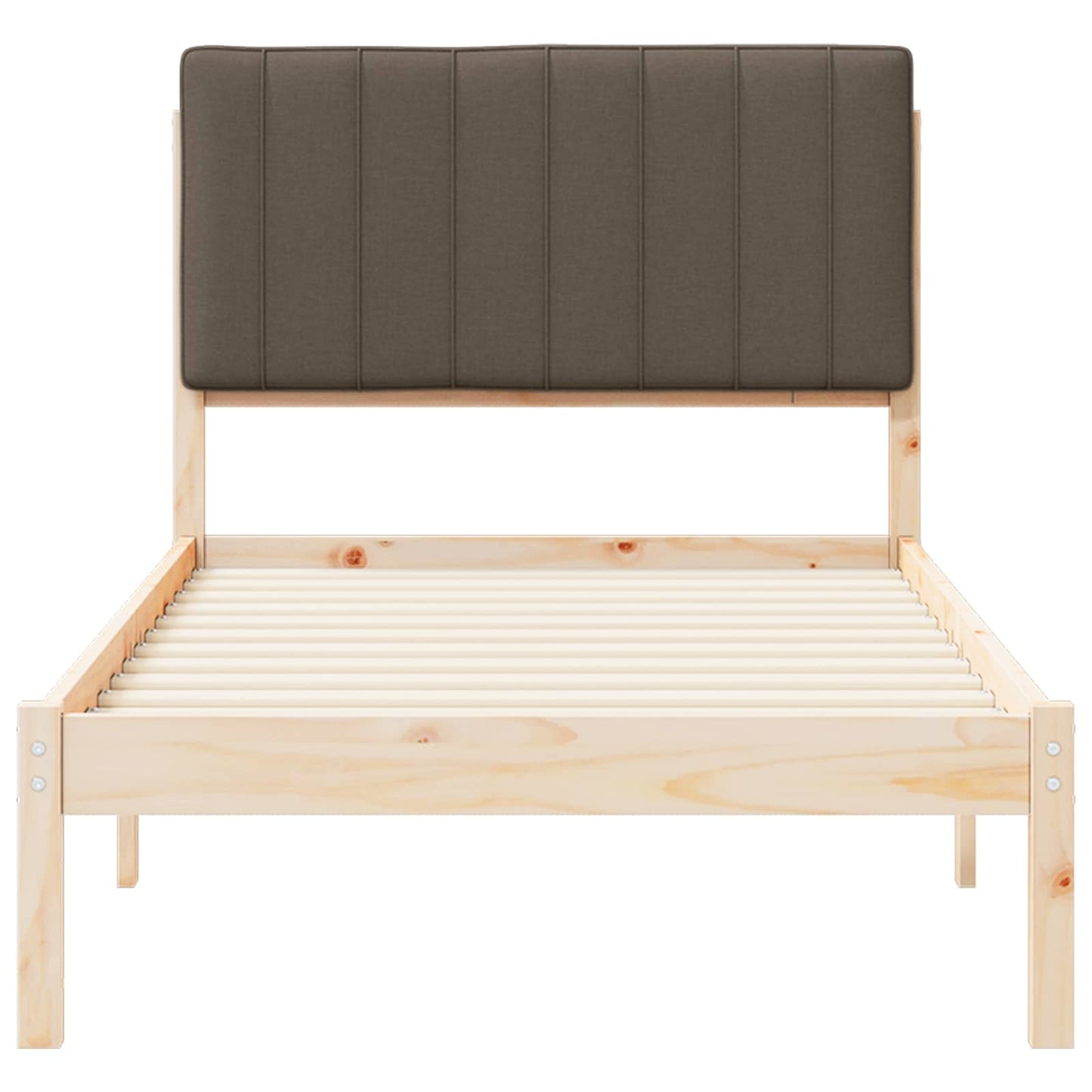 Sengestel med Polstret Hovedgavl Naturlig og Taupe 90 x 200 cm