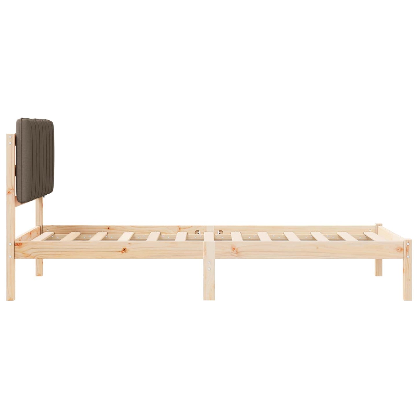 Sengestel med Polstret Hovedgavl Naturlig og Taupe 90 x 200 cm