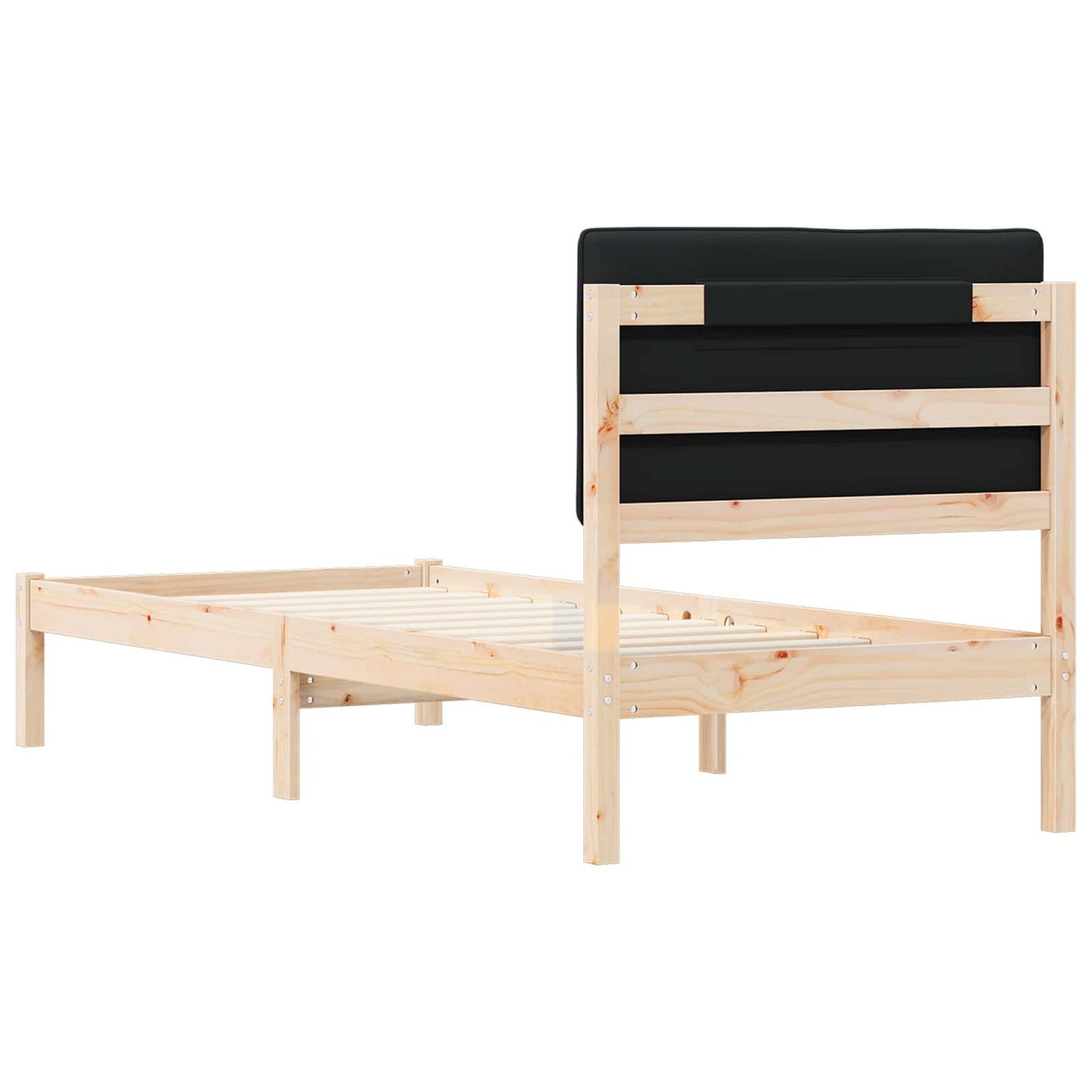 Sengestel med Polstret Hovedgavl Sort 80 x 200 cm