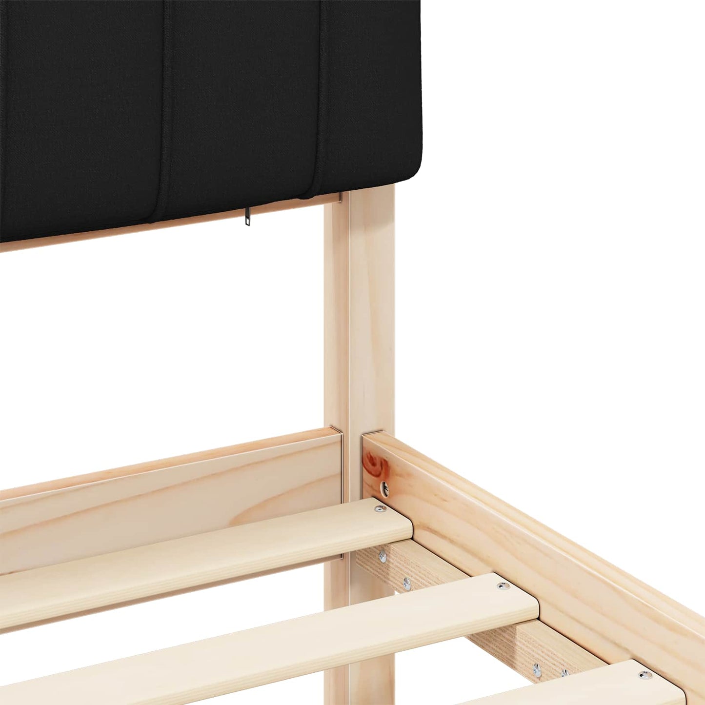 Sengestel med Polstret Hovedgavl Sort 90 x 190 cm