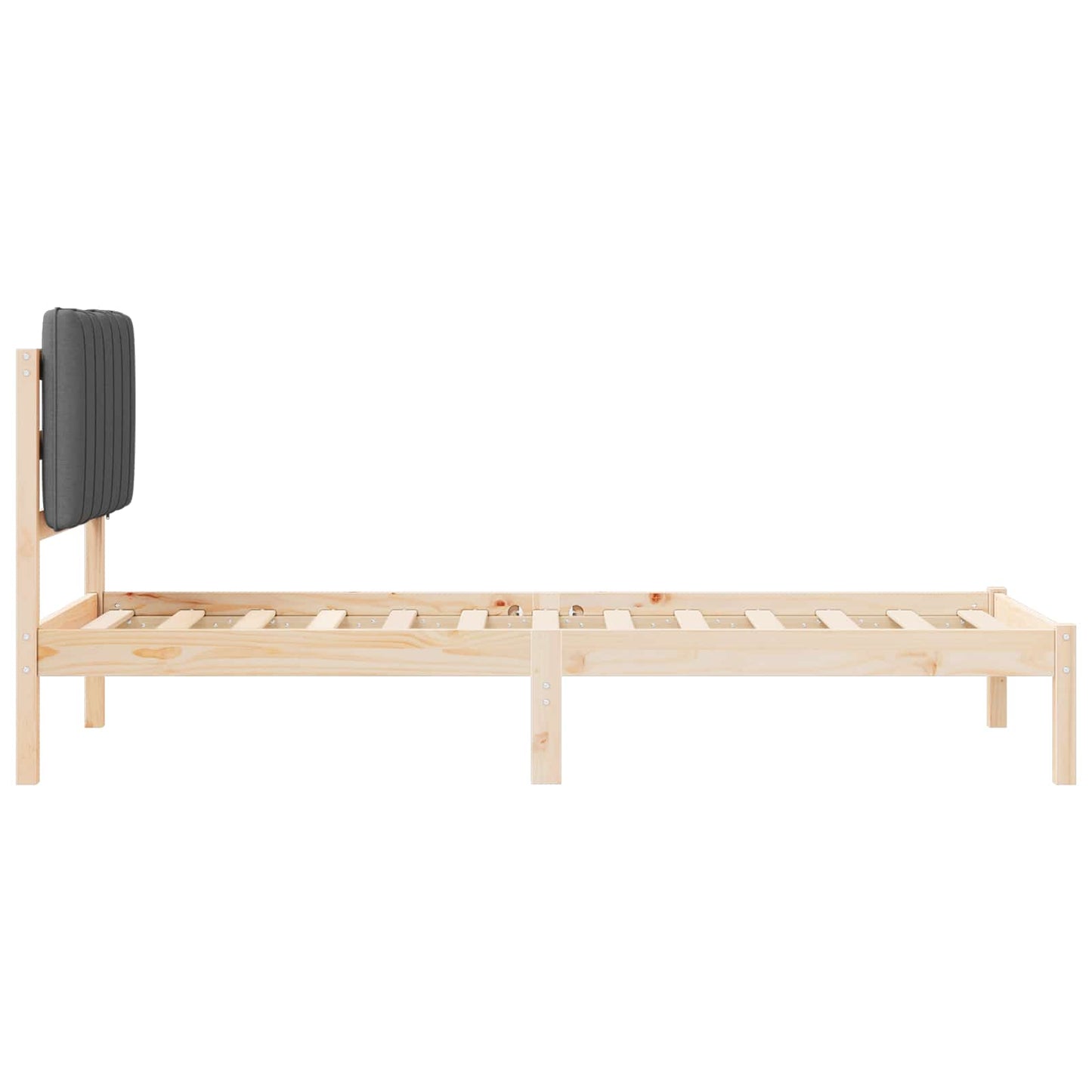 Sengestel med Polstret Hovedgavl Mørkegrå 75 x 190 cm