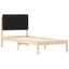 Sengestel med Polstret Hovedgavl Sort 75 x 190 cm