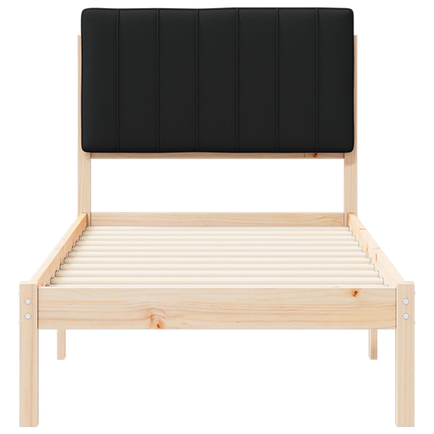 Sengestel med Polstret Hovedgavl Sort 75 x 190 cm