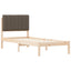 Sengestel med Polstret Hovedgavl Gråbrun 75 x 190 cm