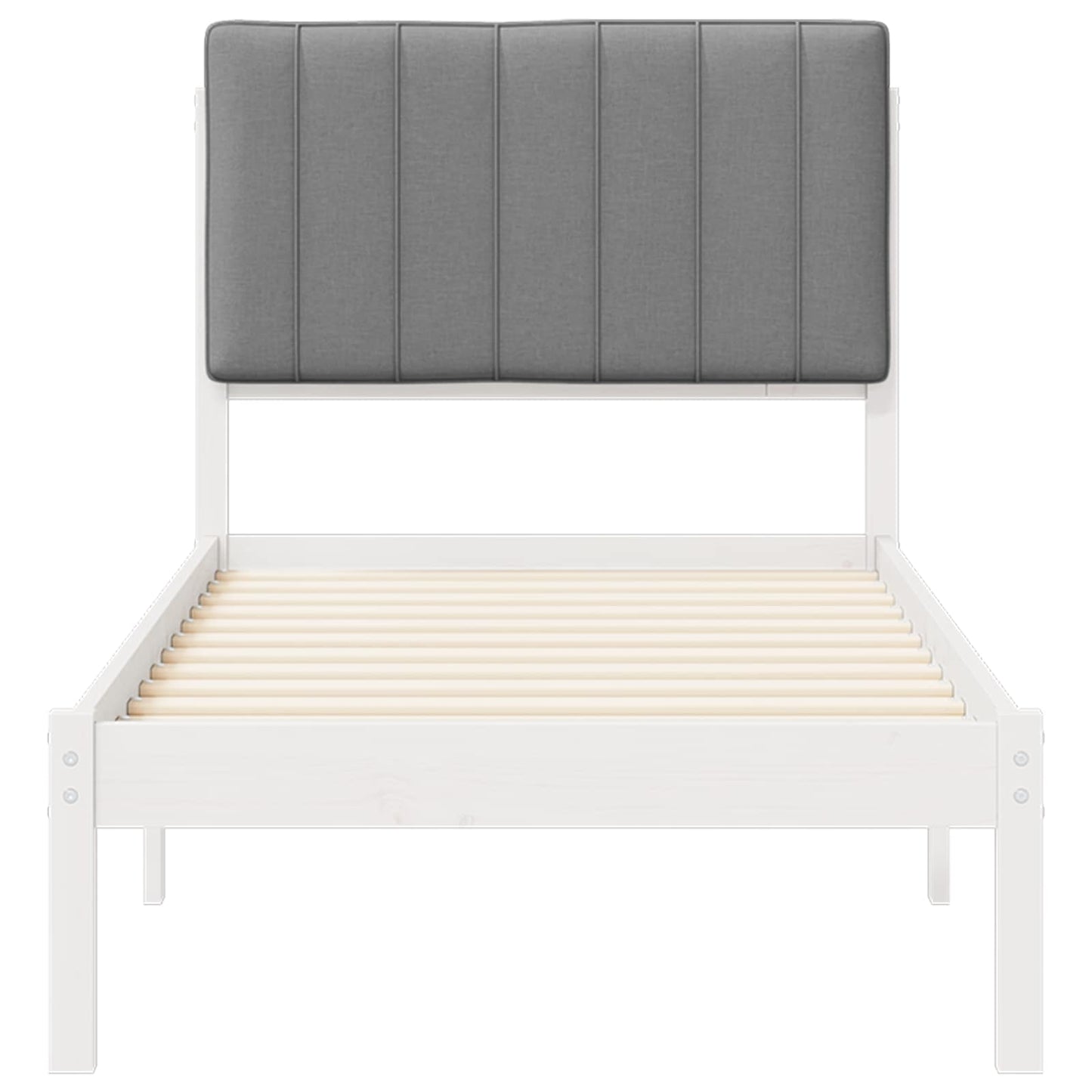 Sengestel med Polstret Hovedgavl Lysegrå 75 x 190 cm