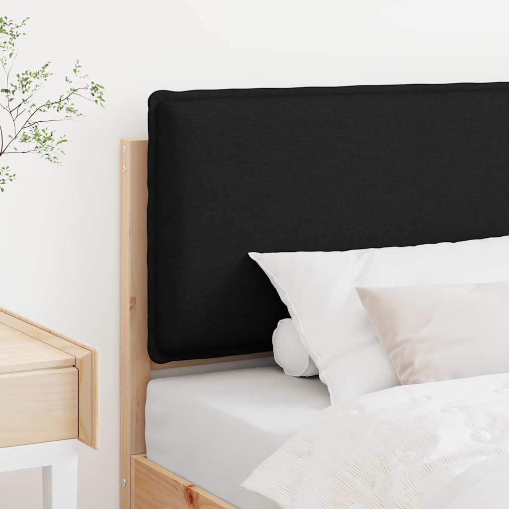 Polstret sengegavl Naturlig og sort 75 cm Massiv fyrretræ
