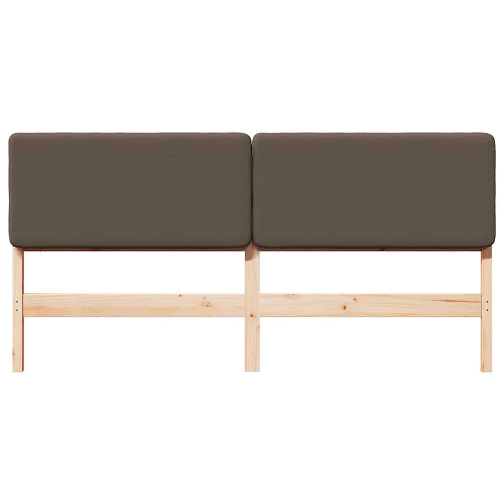 Polstret sengegavl Brun og Taupe 200 cm Massiv fyrretræ