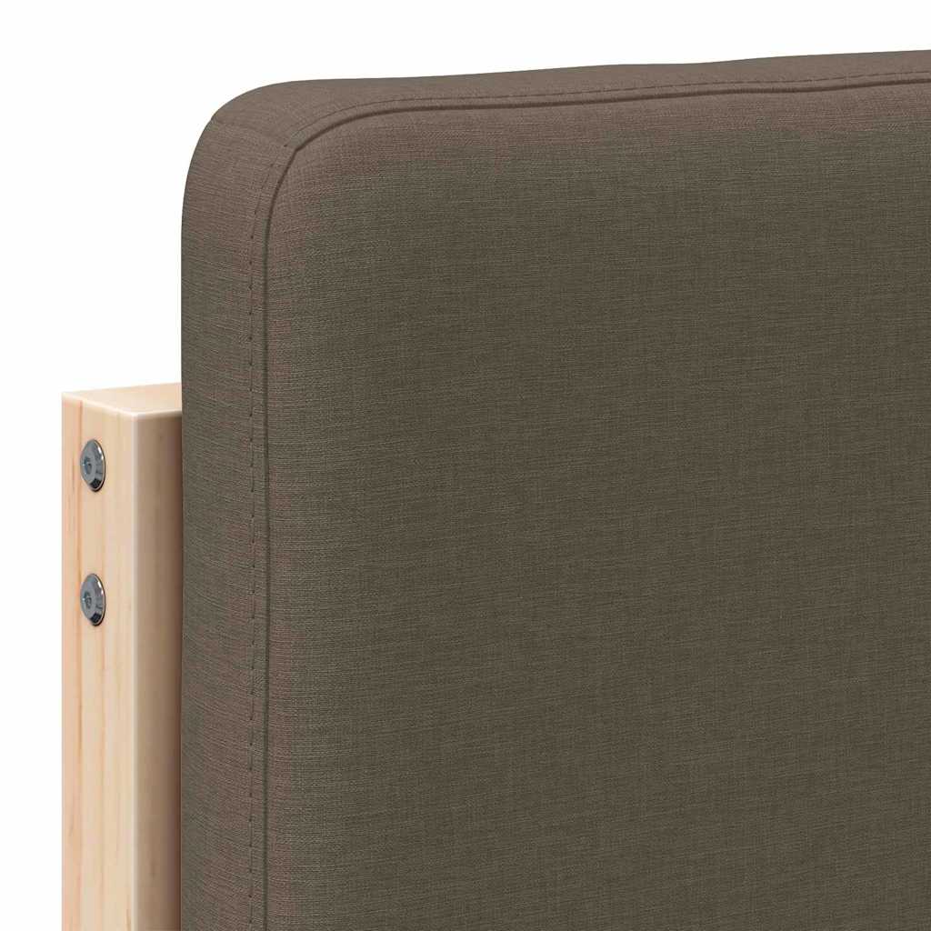Polstret sengegavl Brun og Taupe 180 cm Massiv fyrretræ