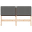 Polstret sengegavl Brun og Lys Grå 150 cm Massiv fyrretræ