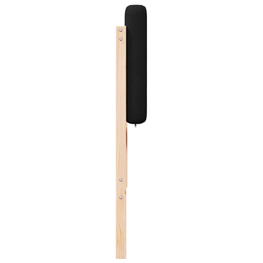 Polstret sengegavl Brun og sort 120 cm Massiv fyrretræ