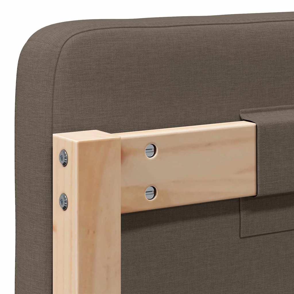 Polstret sengegavl Brun og Taupe 120 cm Massiv fyrretræ