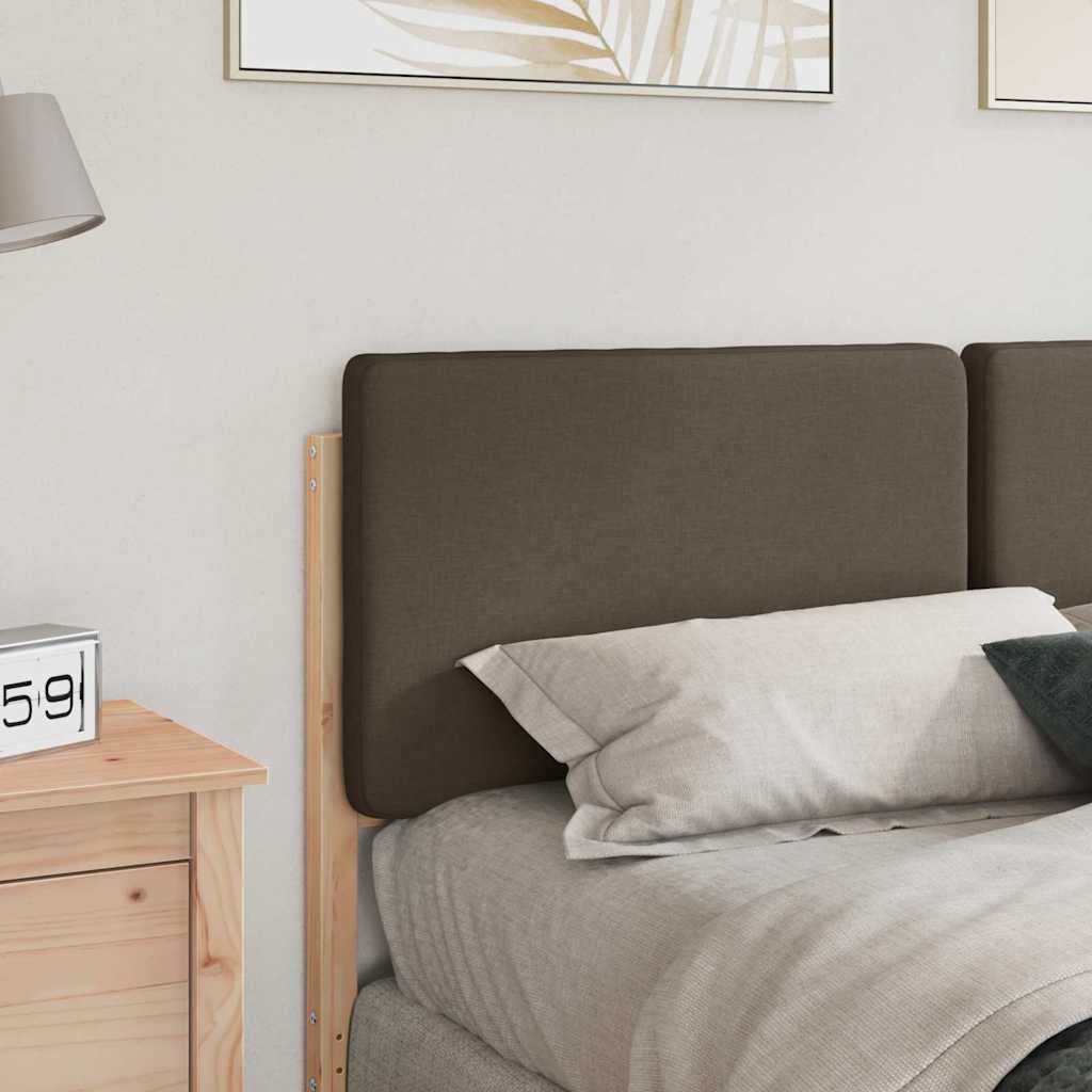 Polstret sengegavl Brun og Taupe 120 cm Massiv fyrretræ