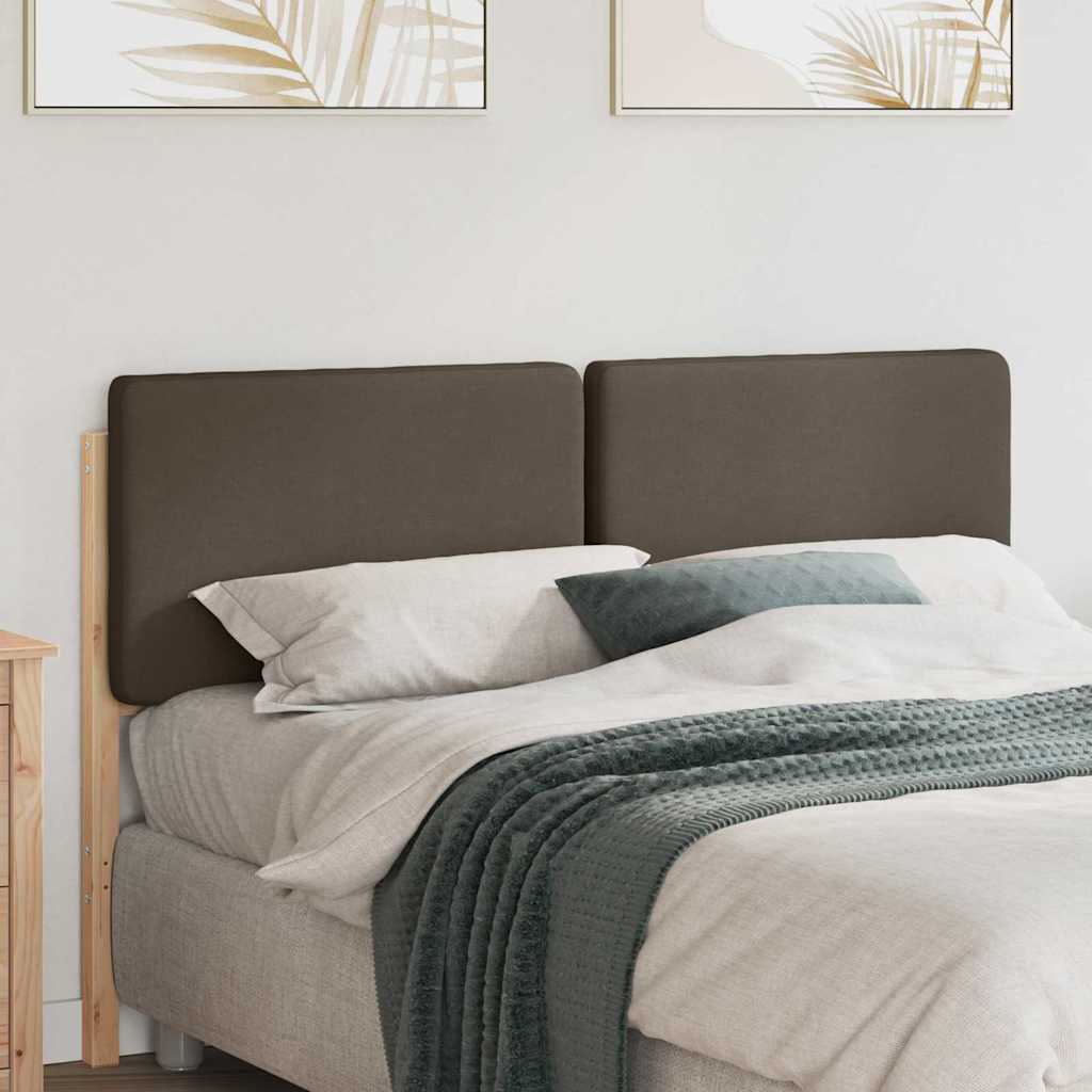 Polstret sengegavl Brun og Taupe 120 cm Massiv fyrretræ