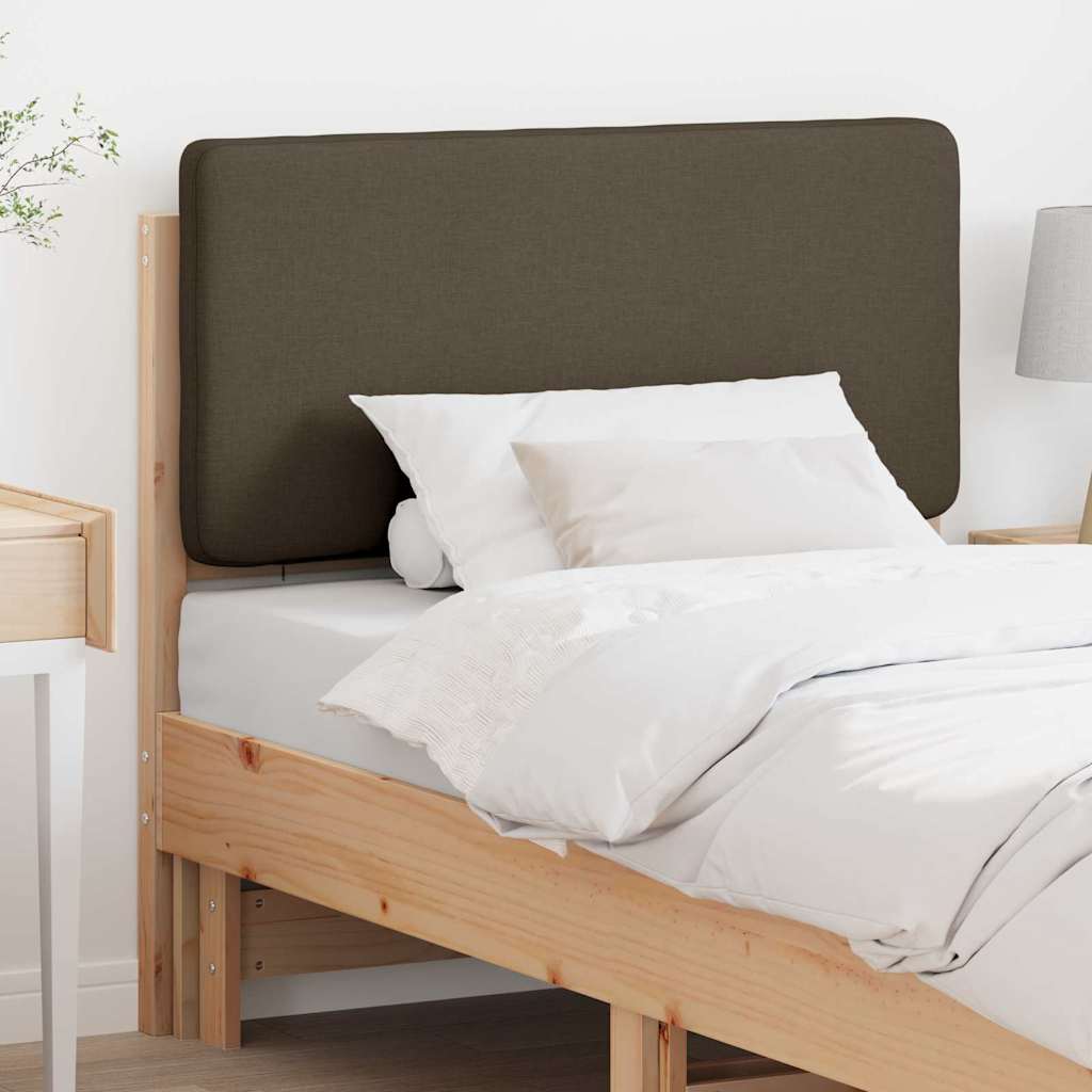 Polstret sengegavl Brun og Taupe 100 cm Massiv fyrretræ