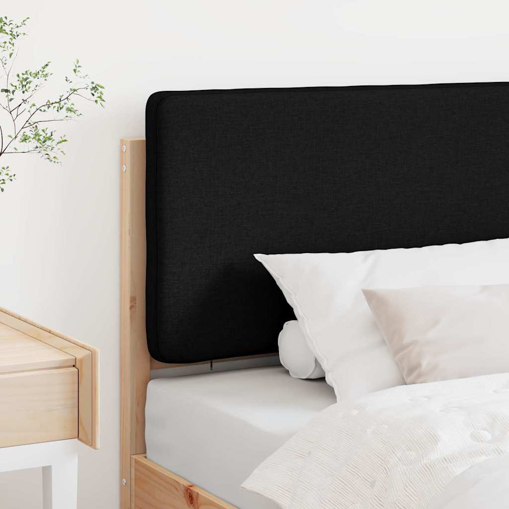 Polstret sengegavl Brun og sort 90 cm Massiv fyrretræ
