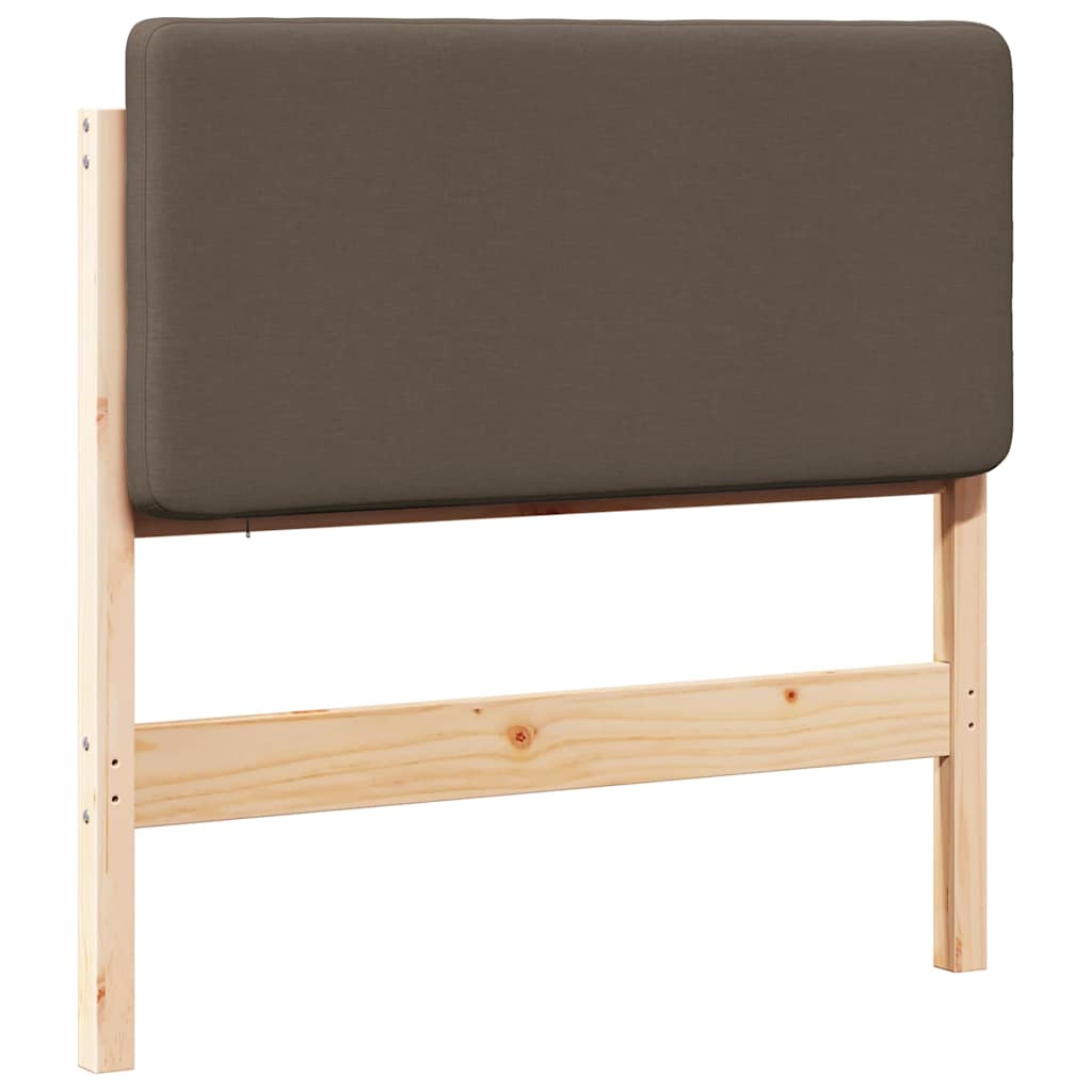 Polstret sengegavl Brun og Taupe 80 cm Massiv fyrretræ