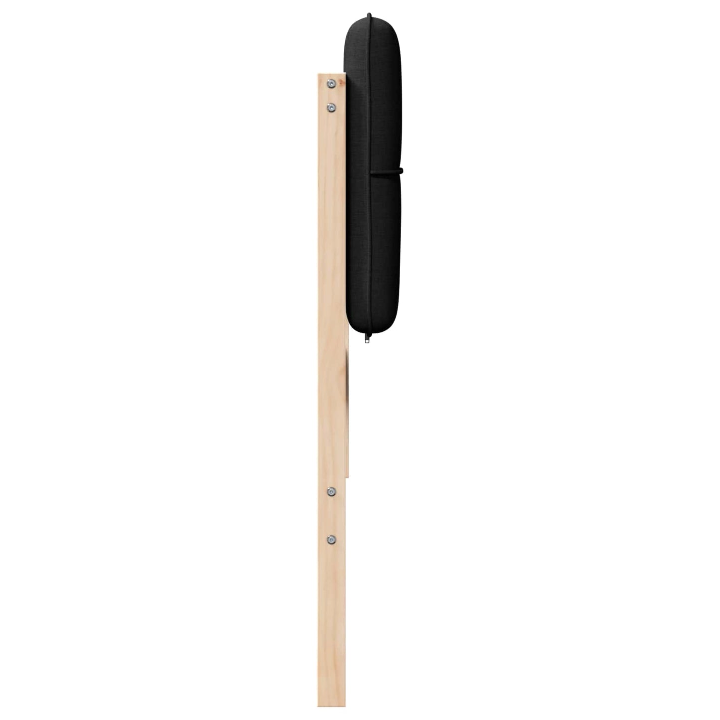 Polstret sengegavl Brun og sort 180 cm Massiv fyrretræ