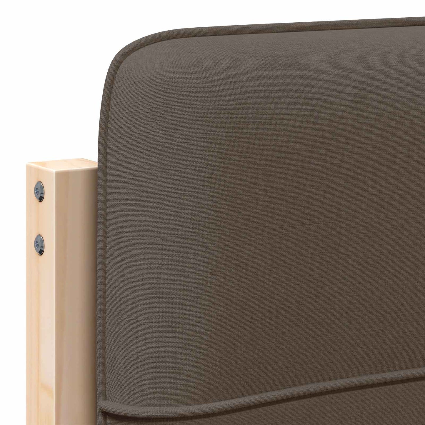 Polstret sengegavl Brun og Taupe 100 cm Massiv fyrretræ