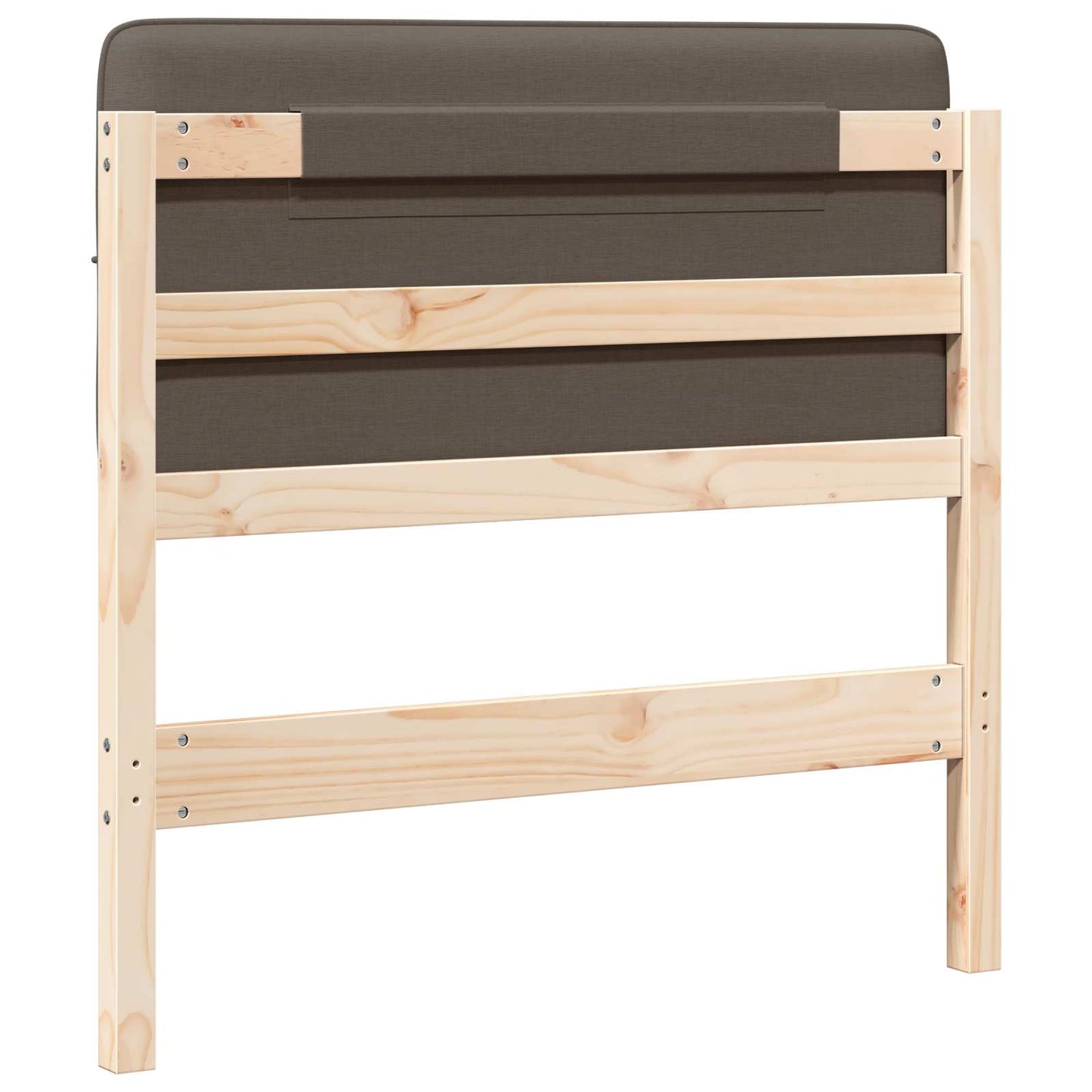 Polstret sengegavl Brun og Taupe 100 cm Massiv fyrretræ
