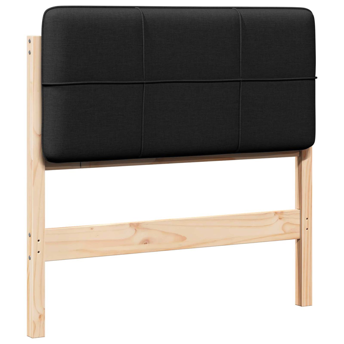 Polstret sengegavl Brun og sort 75 cm Massiv fyrretræ