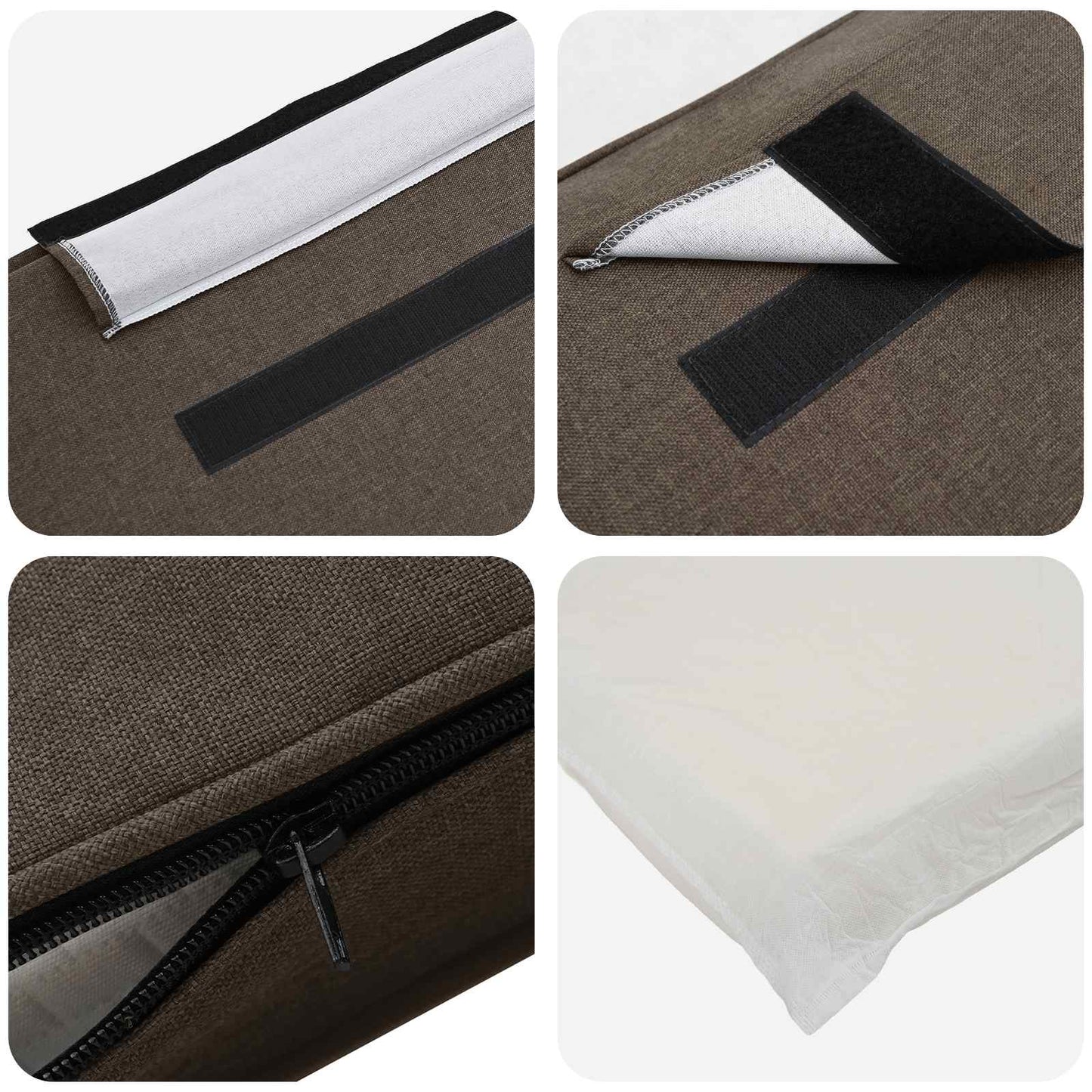 Polstret sengegavl Brun og Taupe 75 cm Massiv fyrretræ