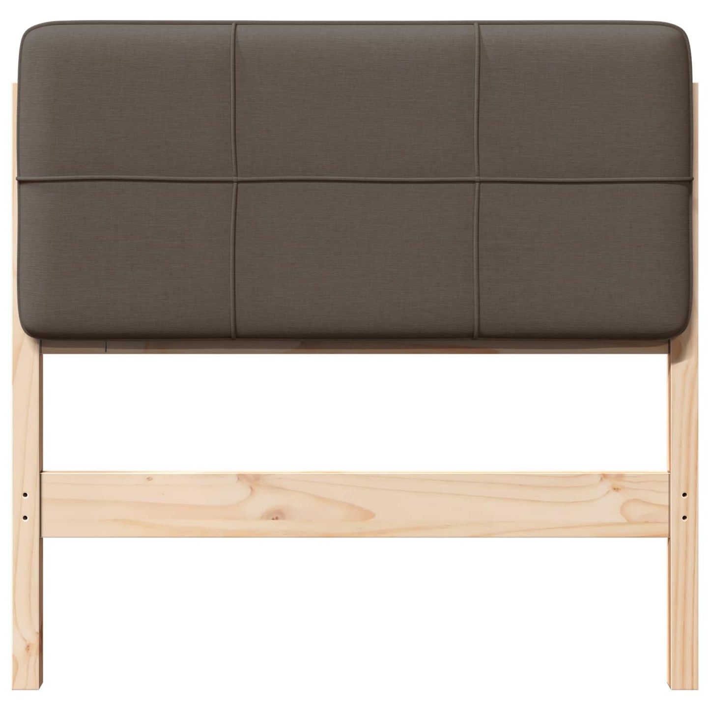 Polstret sengegavl Brun og Taupe 75 cm Massiv fyrretræ