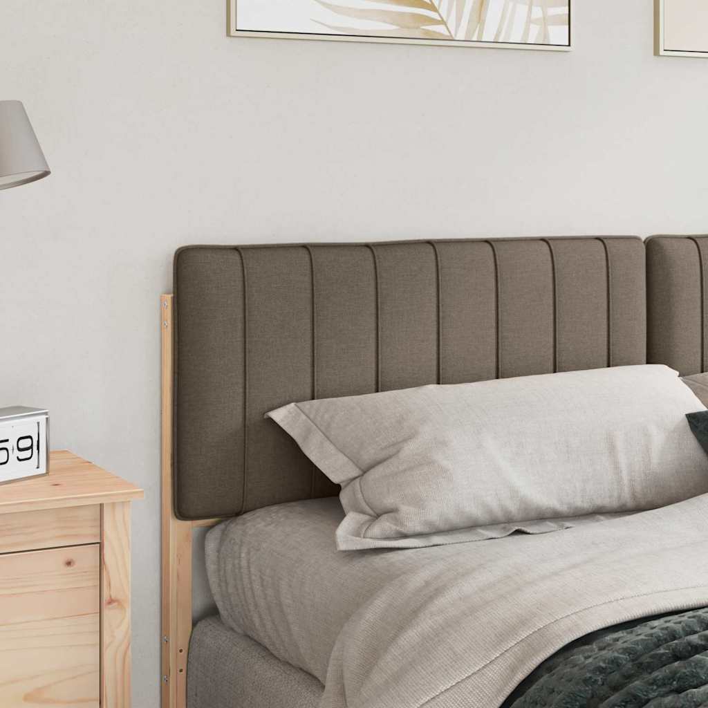Polstret sengegavl Brun og Taupe 180 cm Massiv fyrretræ