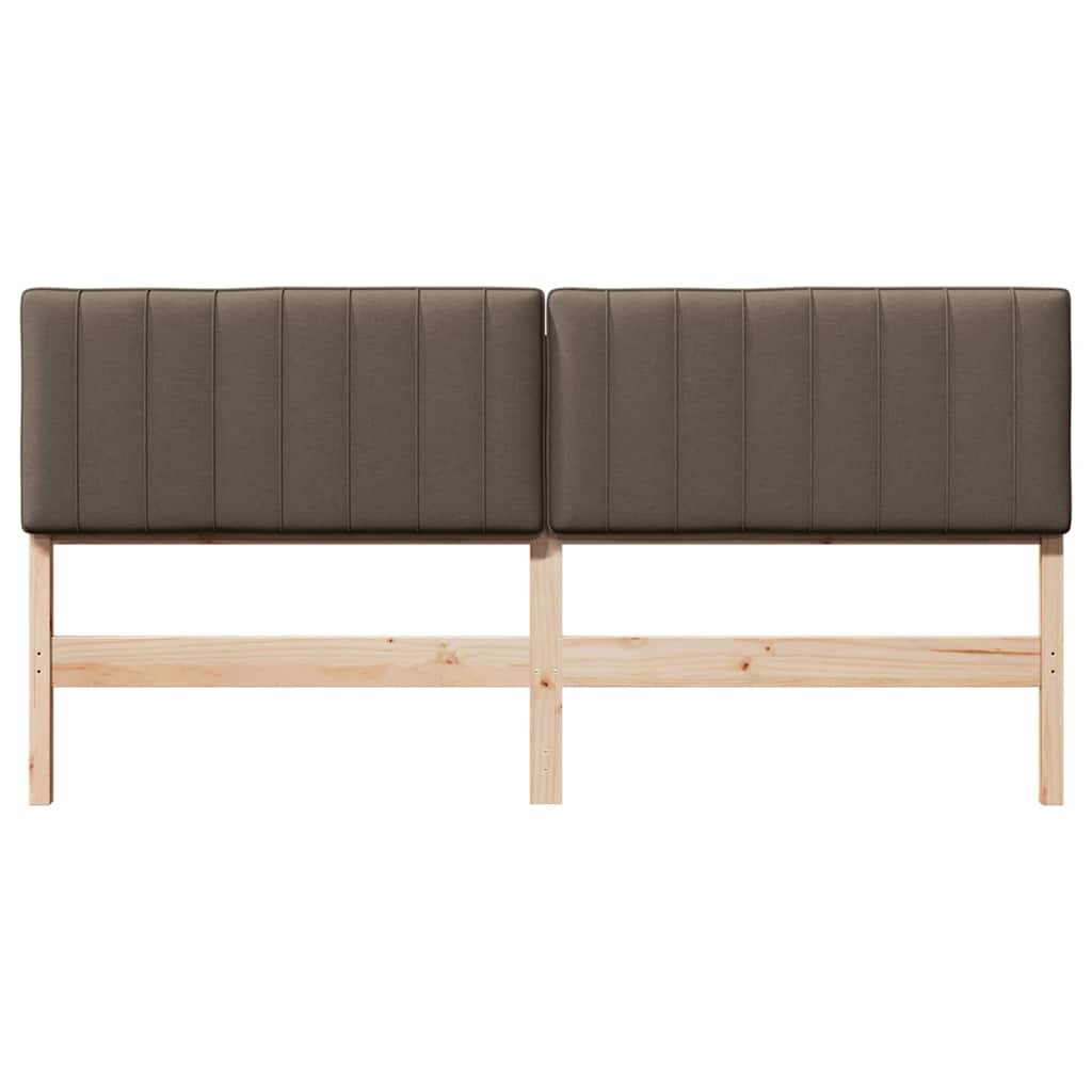 Polstret sengegavl Brun og Taupe 180 cm Massiv fyrretræ