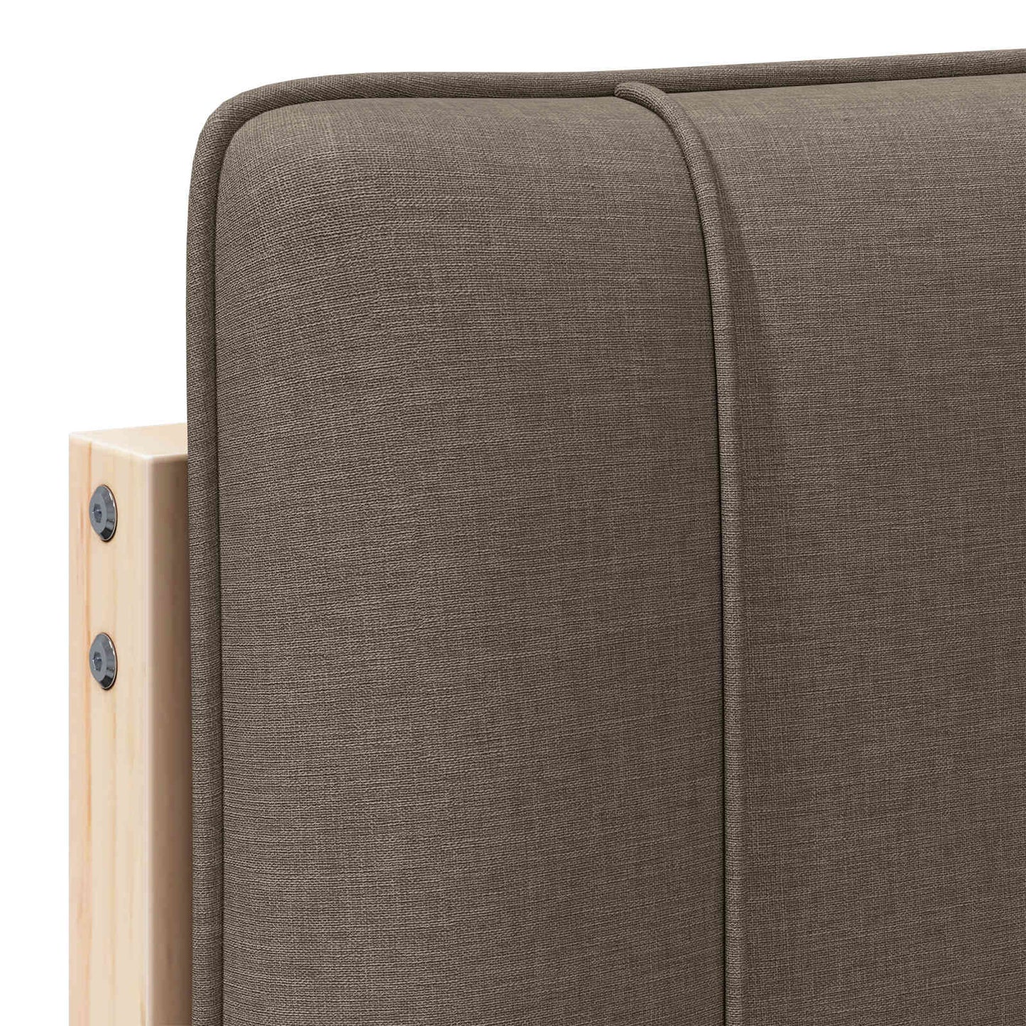 Polstret sengegavl Brun og Taupe 150 cm Massiv fyrretræ