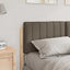 Polstret sengegavl Brun og Taupe 140 cm Massiv fyrretræ