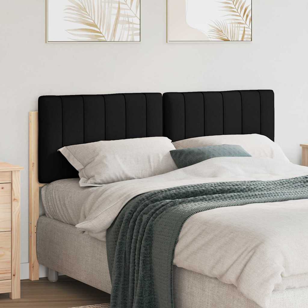 Polstret sengegavl Brun og sort 135 cm Massiv fyrretræ