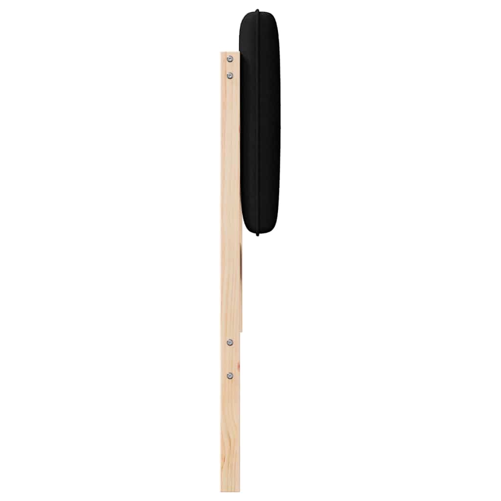 Polstret sengegavl Brun og sort 135 cm Massiv fyrretræ