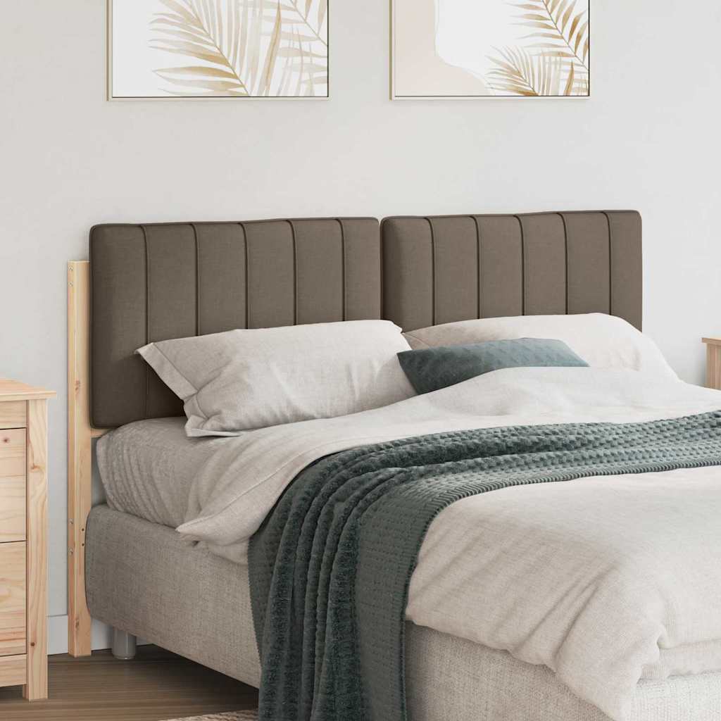 Polstret sengegavl Brun og Taupe 135 cm Massiv fyrretræ