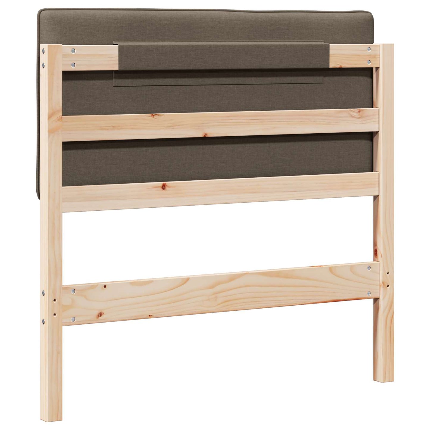 Polstret sengegavl Brun og Taupe 100 cm Massiv fyrretræ