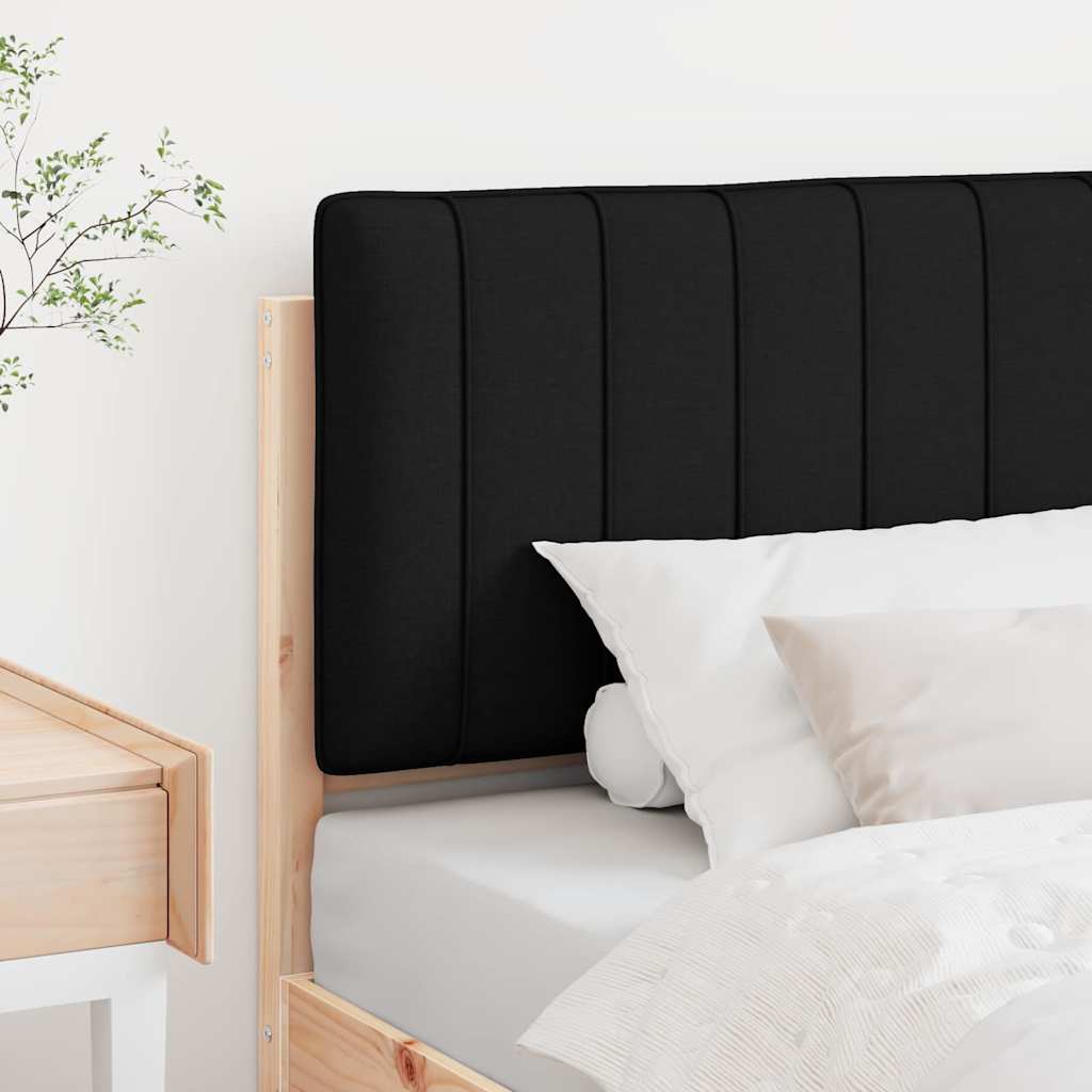 Polstret sengegavl Brun og sort 90 cm Massiv fyrretræ