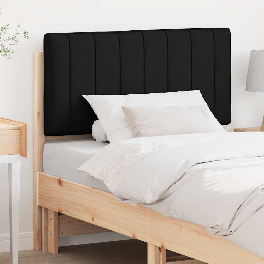 Polstret sengegavl Brun og sort 90 cm Massiv fyrretræ