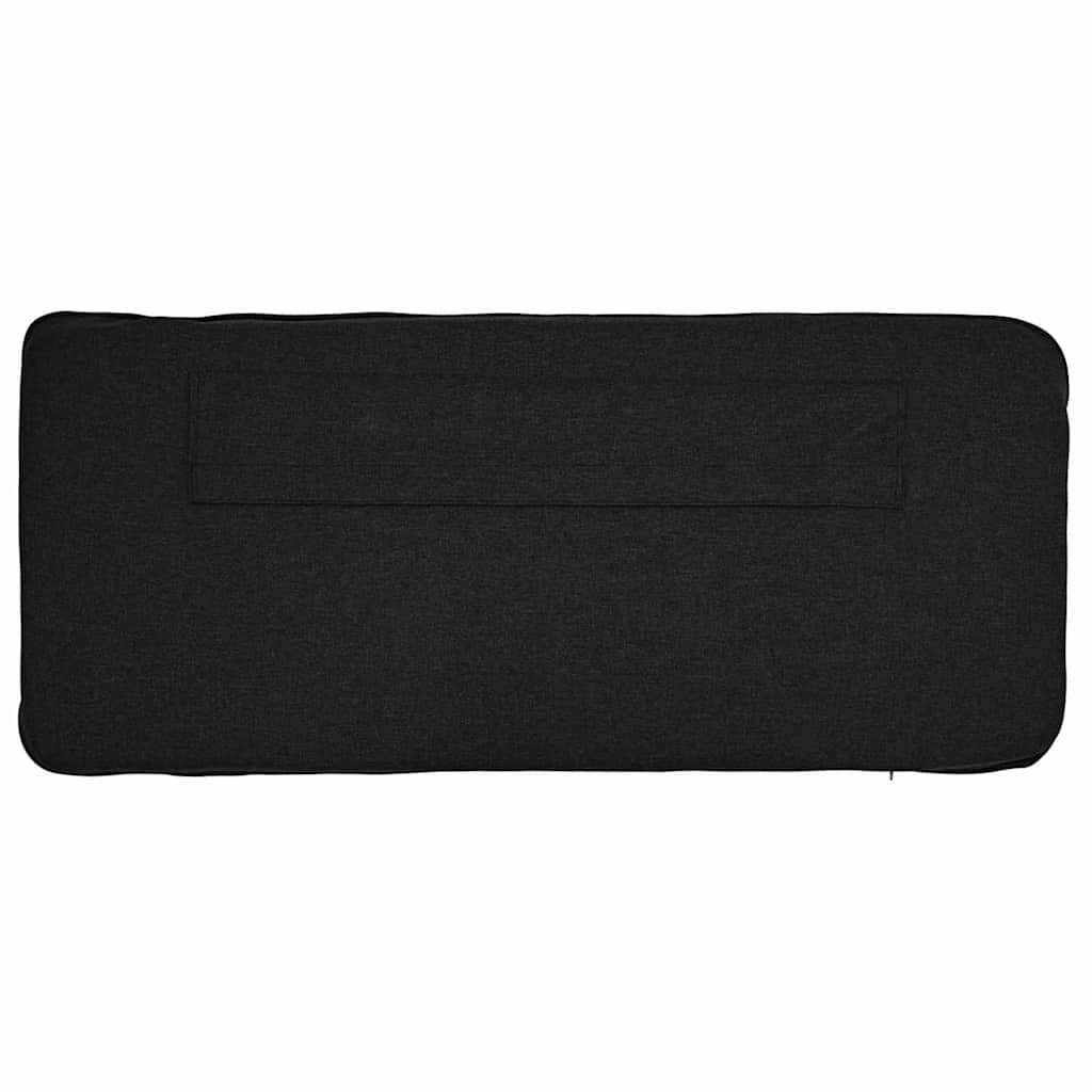 Polstret sengegavl Brun og sort 80 cm Massiv fyrretræ
