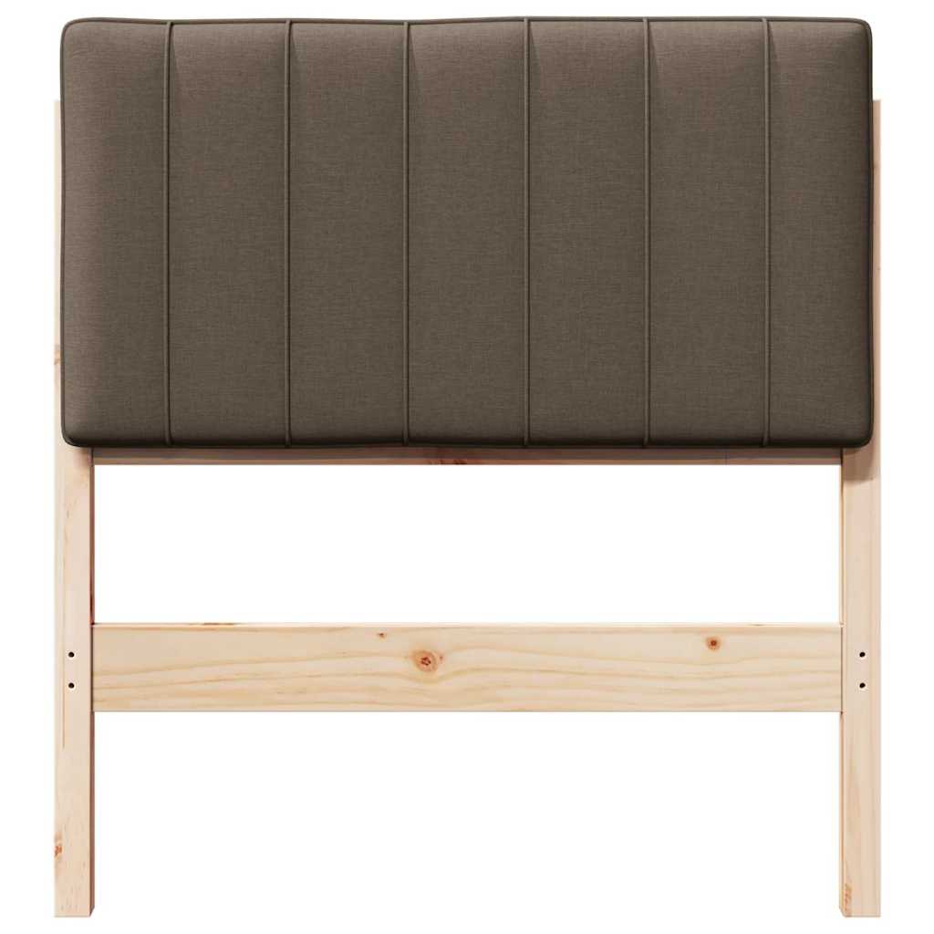 Polstret sengegavl Brun og Taupe 80 cm Massiv fyrretræ