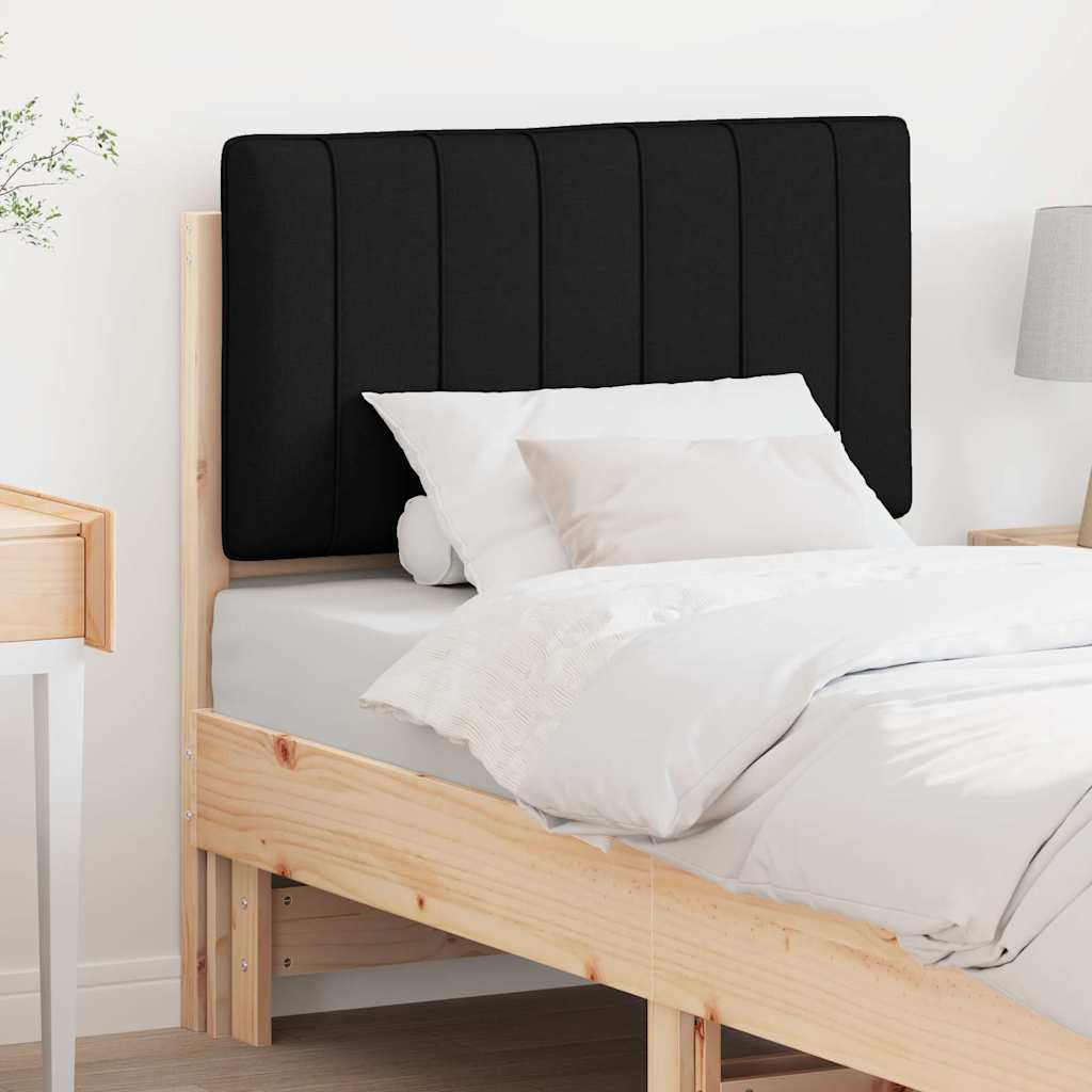 Polstret sengegavl Brun og sort 75 cm Massiv fyrretræ