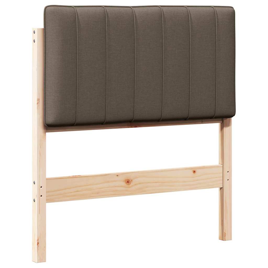 Polstret sengegavl Brun og Taupe 75 cm Massiv fyrretræ