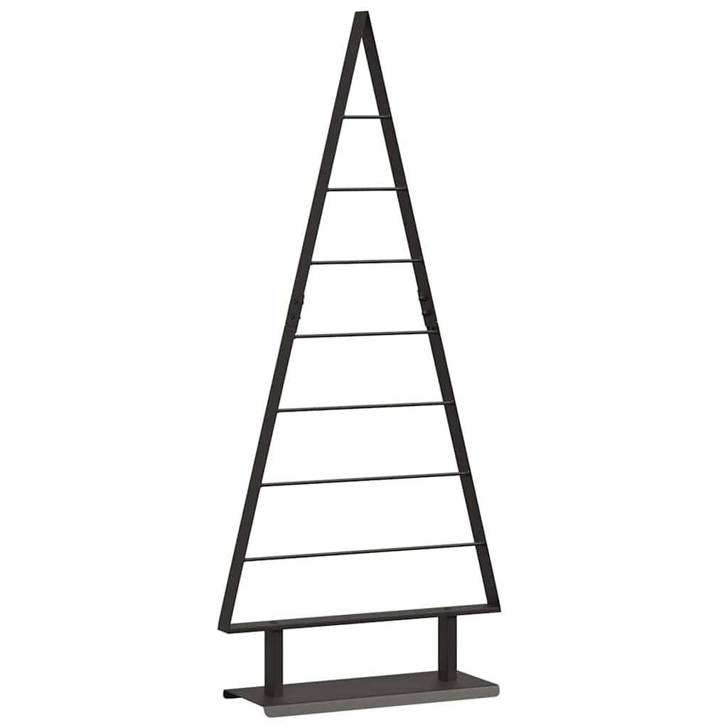 Metal juletræ med stativ Sort 125,5 cm Stål