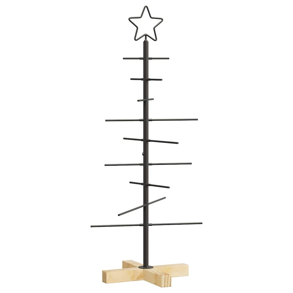 Metal juletræ med stativ Sort 89 cm Pulverlakeret Stål